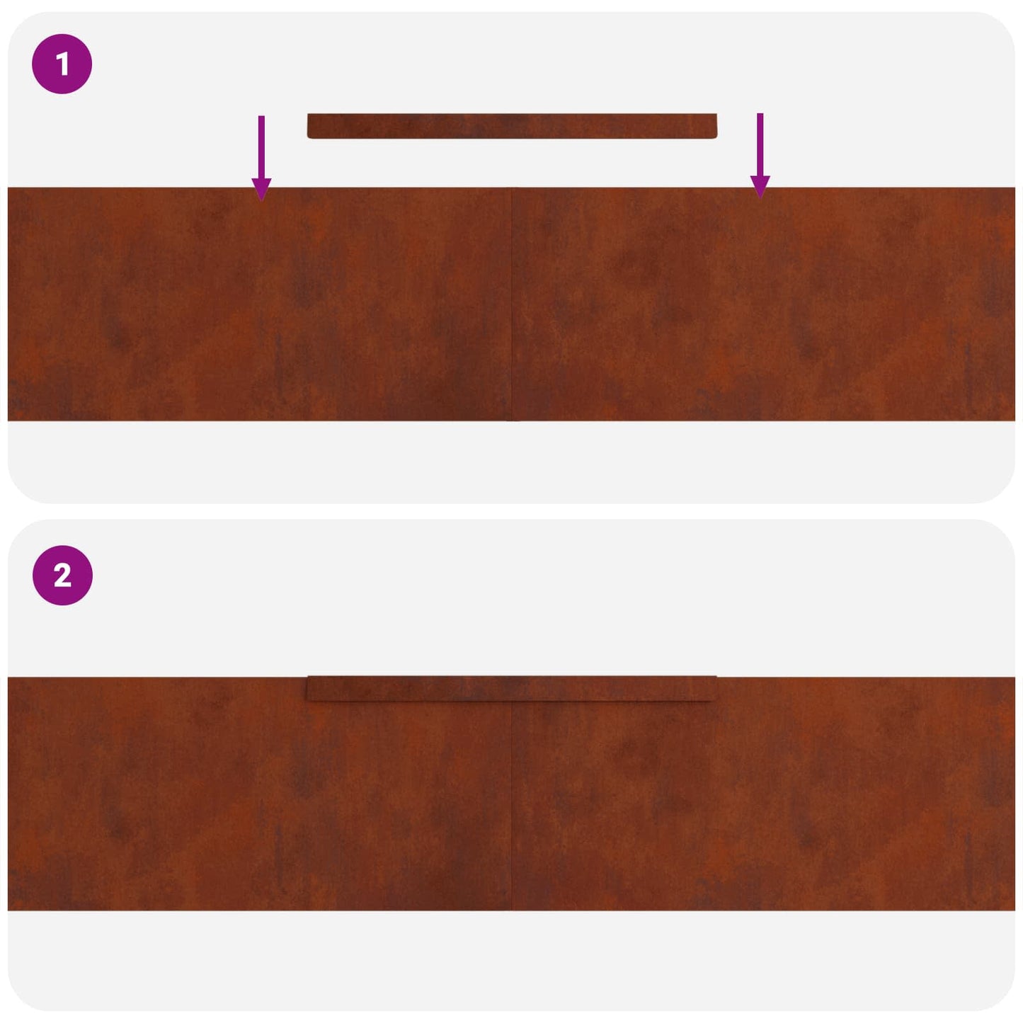 Fűszegélyezés 450 x 20 cm Időjárásálló acél Rozsdás