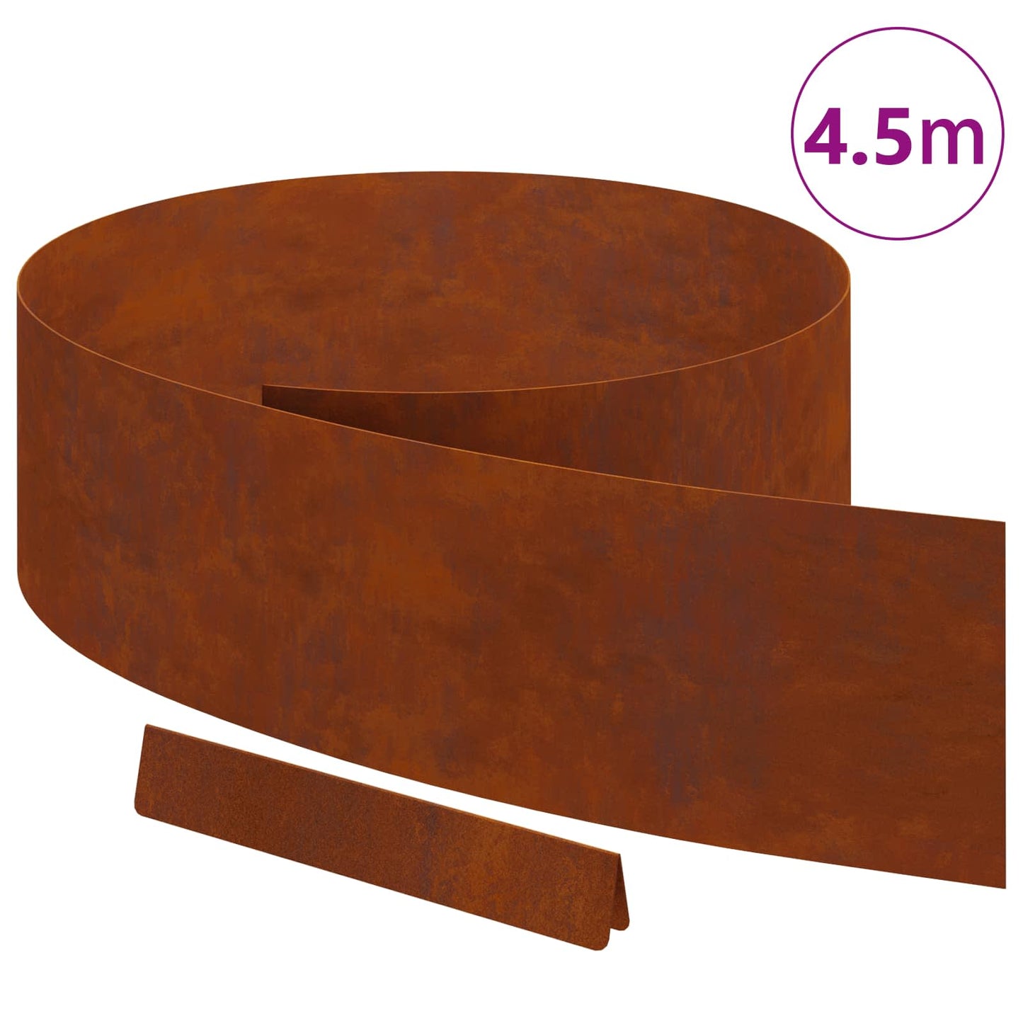 Fűszegélyezés 450 x 20 cm Időjárásálló acél Rozsdás