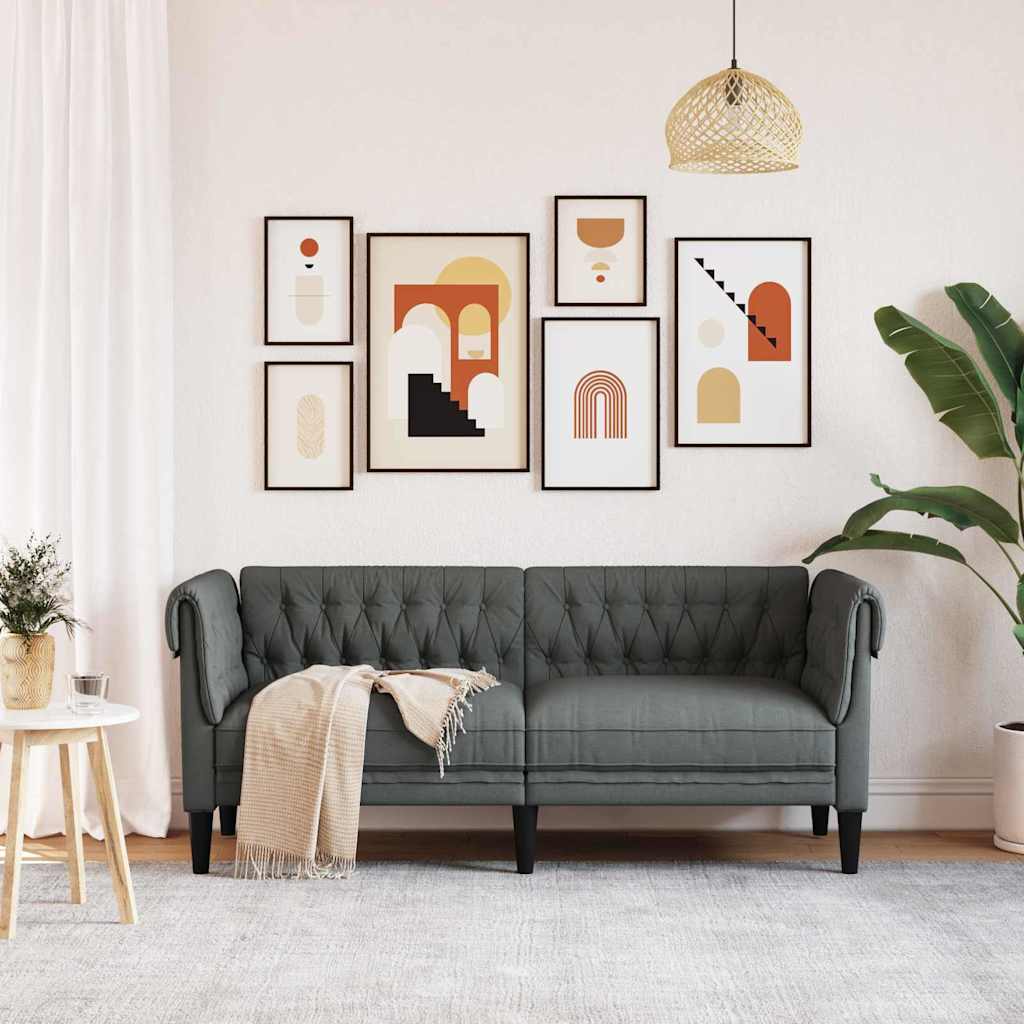 Kanapé Sötétszürke 182,5 x 74,5 x 74,5 cm Poliészter