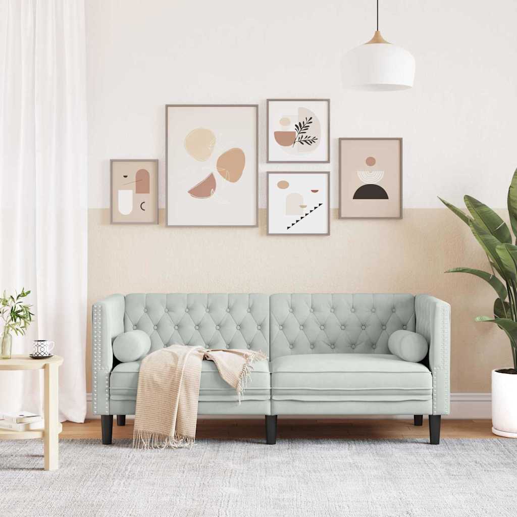 Kanapé Világosszürke 174 x 74,5 x 70,5 cm Bársony