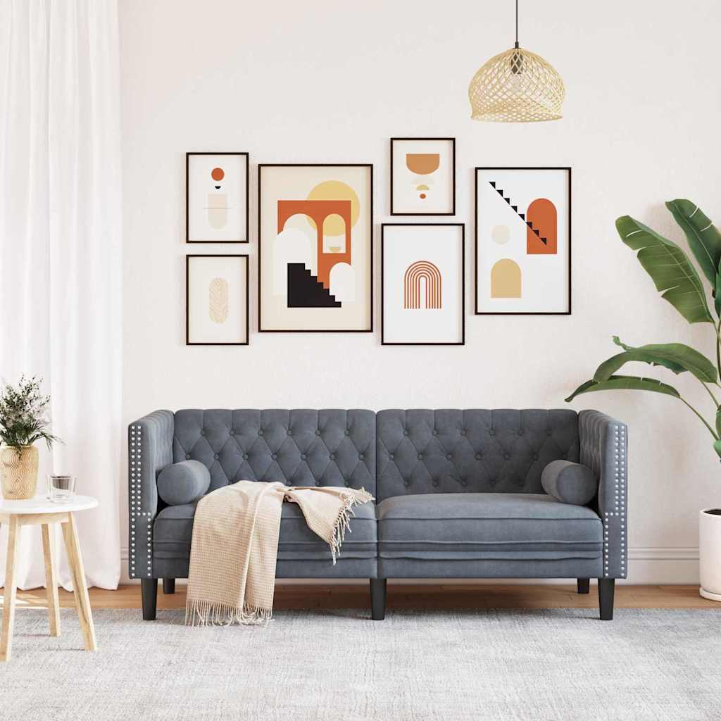 Kanapé Sötétszürke 174 x 74,5 x 70,5 cm Bársony