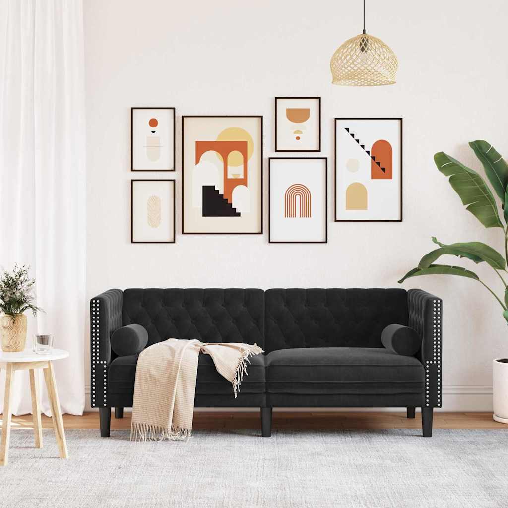 Kanapé Fekete 174 x 74,5 x 70,5 cm Bársony