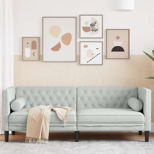 Kanapé Világosszürke 194 x 74,5 x 70,5 cm Bársony