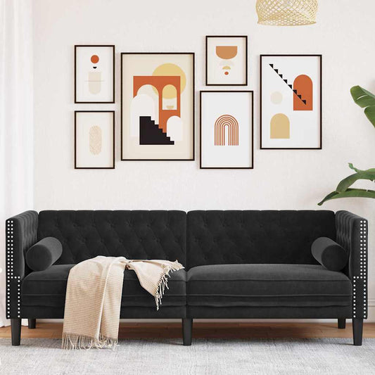 Kanapé Fekete 194 x 74,5 x 70,5 cm Bársony