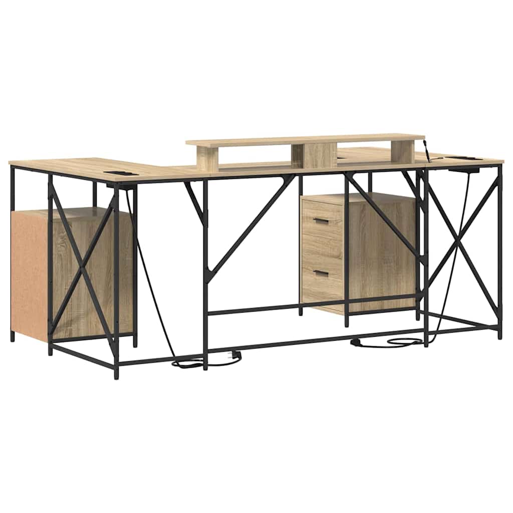 Asztal Sonoma tölgy Szerelt Fa 182 x 101 x 87,5 cm