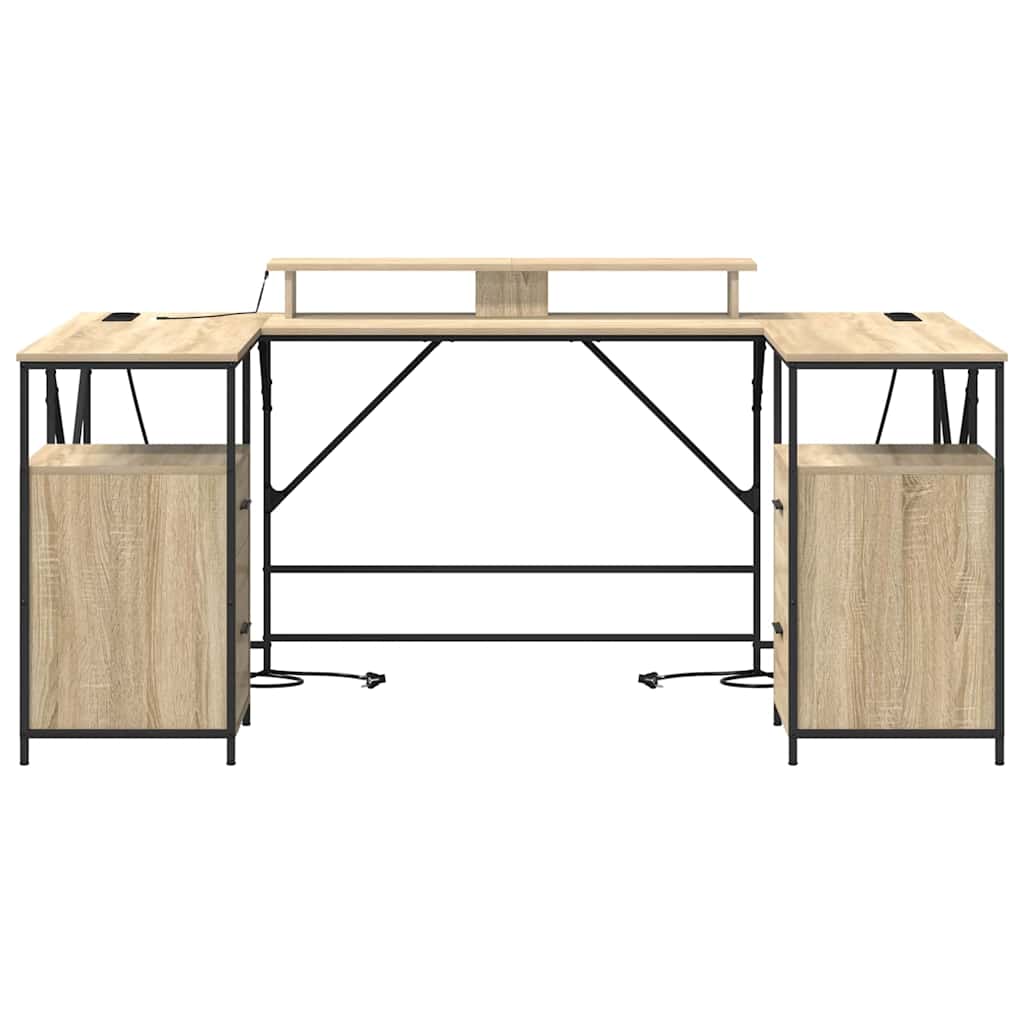Asztal fiókkal Sonoma tölgy 182 x 101 x 87,5 cm Faanyag