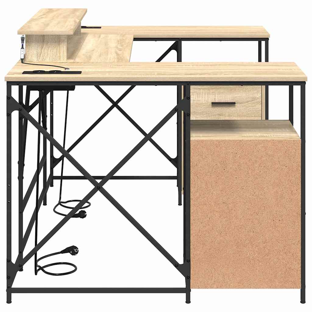 Asztal fiókkal Sonoma tölgy 182 x 101 x 87,5 cm Faanyag