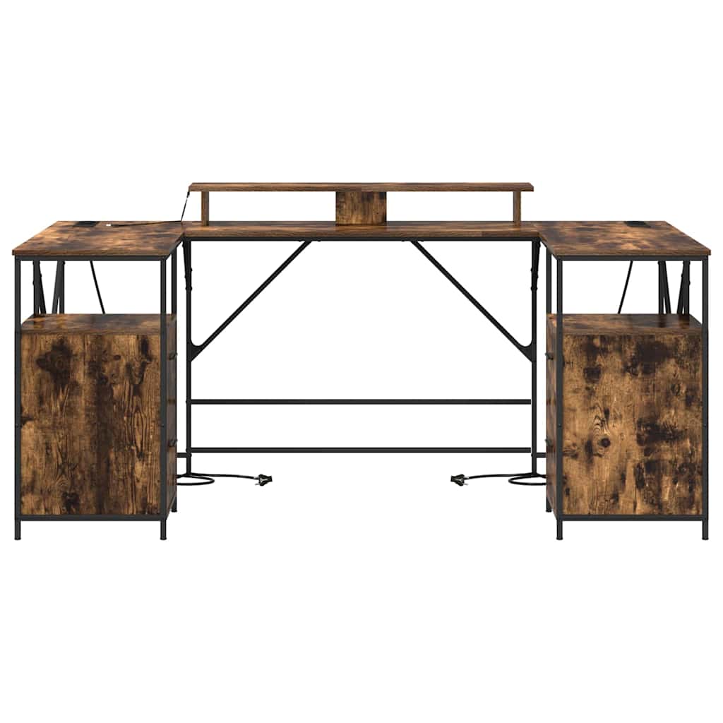 Asztal Füstölt tölgy Szerelt Fa 182 x 101 x 87,5 cm