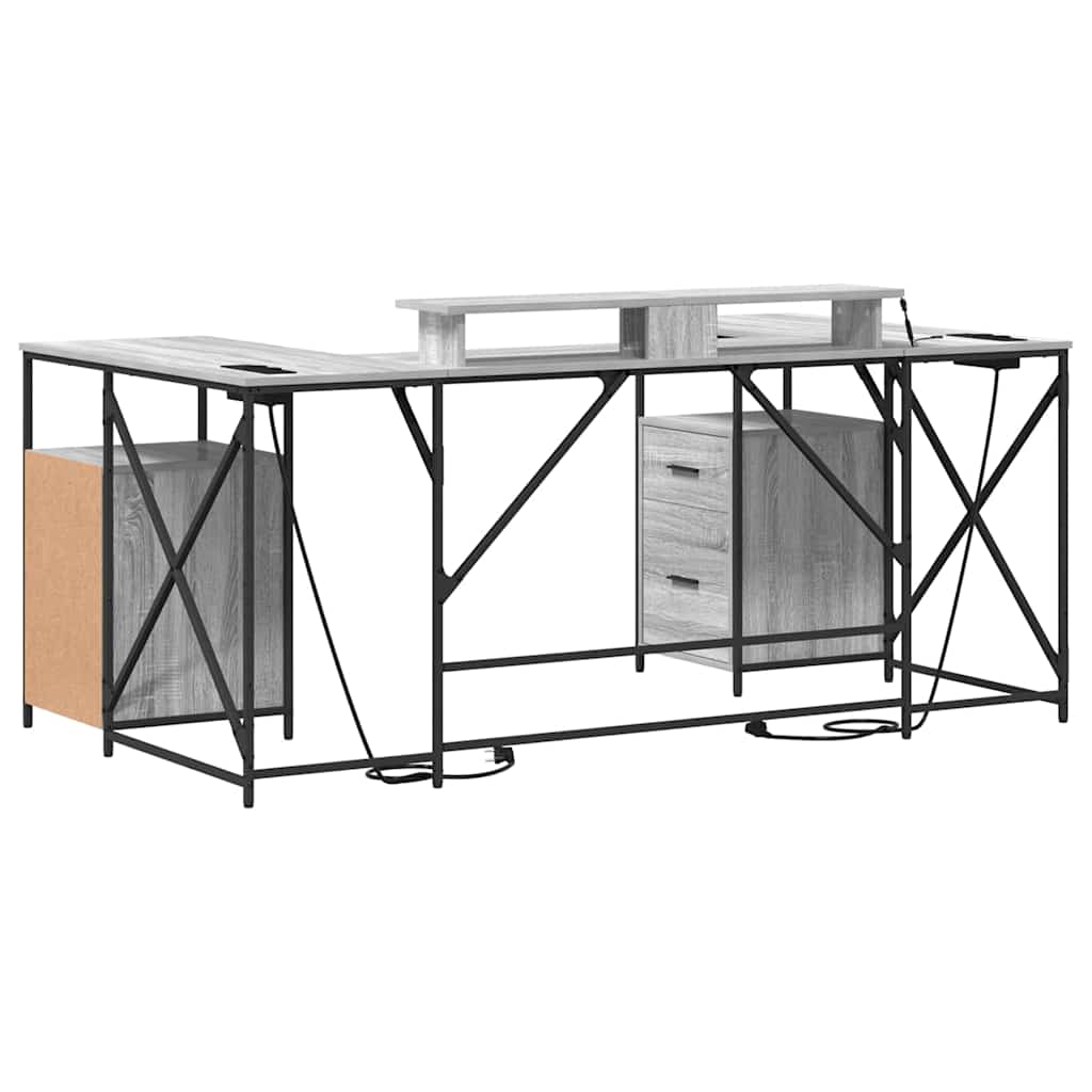 Asztal Szürke Sonoma Szerelt Fa 182 x 101 x 87,5 cm
