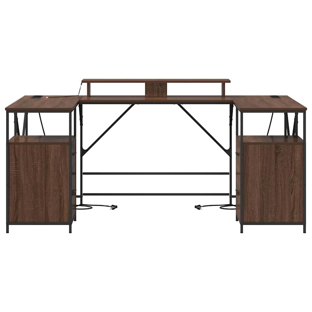Asztal fiókkal Barna Tölgy 182 x 101 x 87,5 cm Faanyag