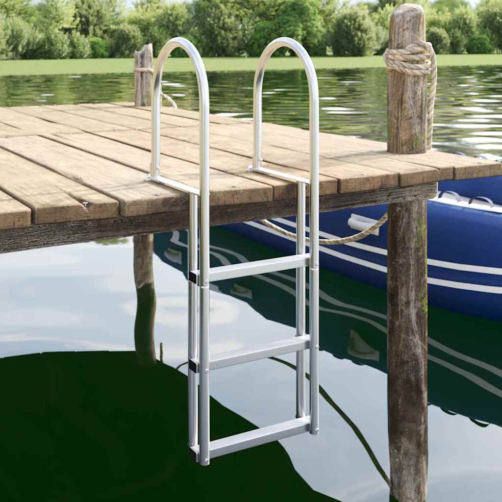 3 lépcsős stéglétra Ezüst 45 x 11,5 x 134 cm Alumínium