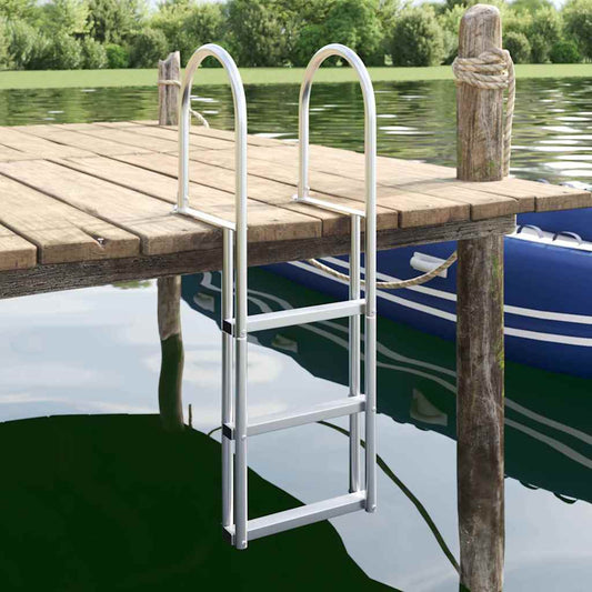 3 lépcsős stéglétra Ezüst 45 x 11,5 x 134 cm Alumínium