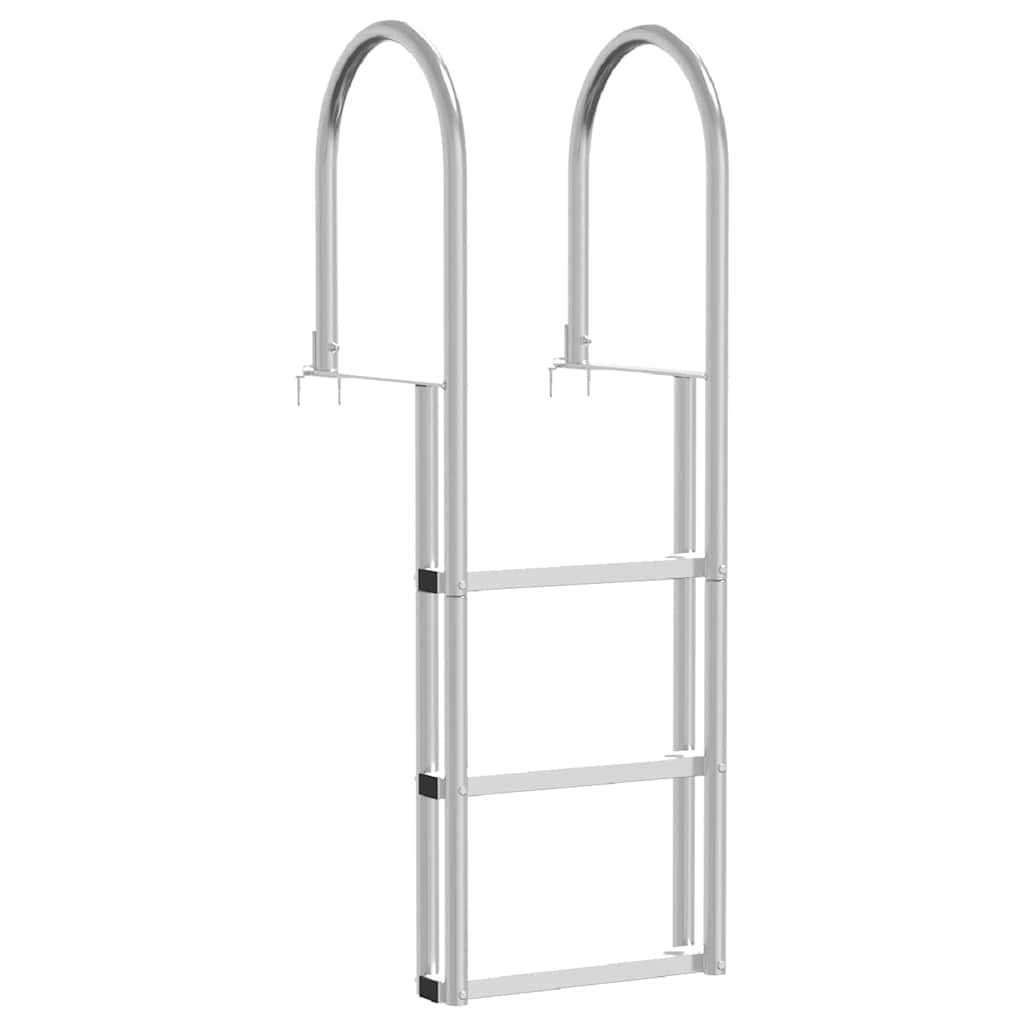 3 lépcsős stéglétra Ezüst 45 x 11,5 x 134 cm Alumínium