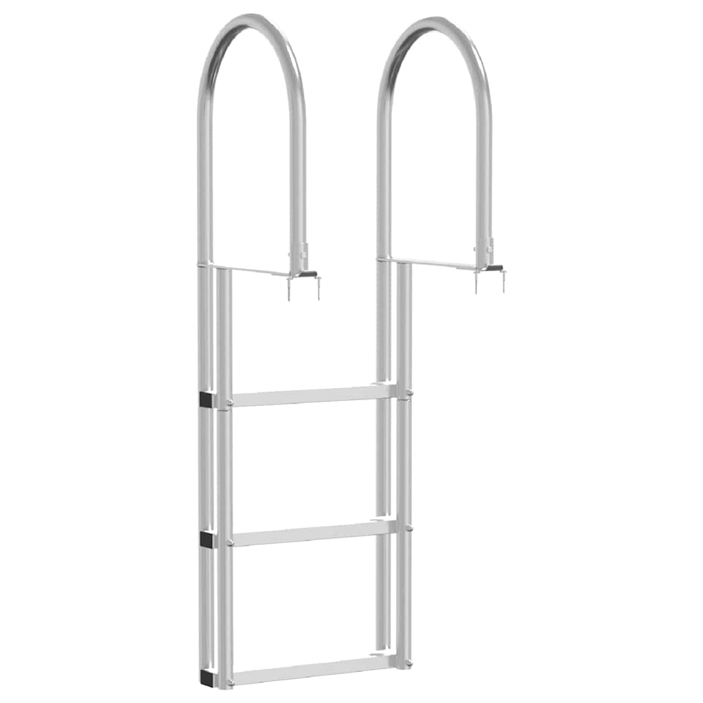 3 lépcsős stéglétra Ezüst 45 x 11,5 x 134 cm Alumínium