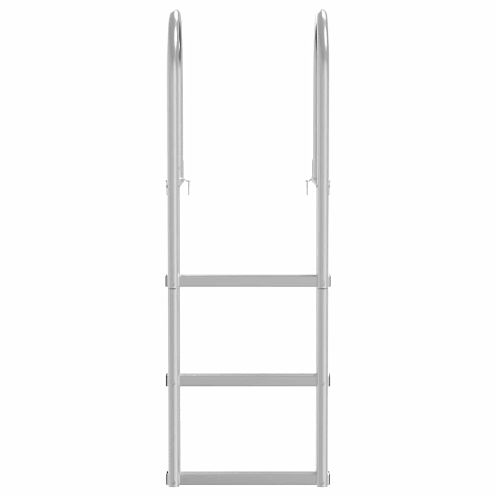 3 lépcsős stéglétra Ezüst 45 x 11,5 x 134 cm Alumínium