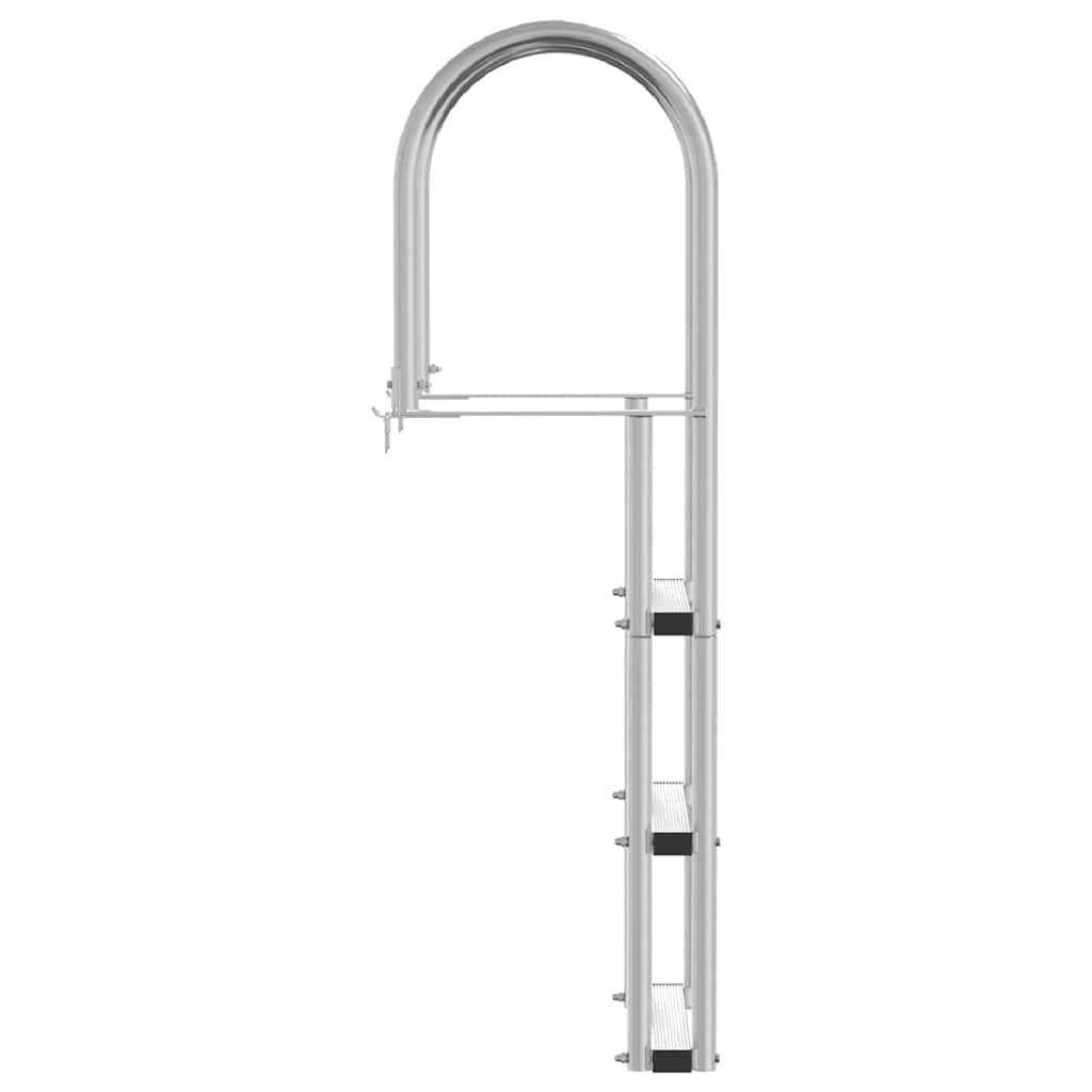 3 lépcsős stéglétra Ezüst 45 x 11,5 x 134 cm Alumínium