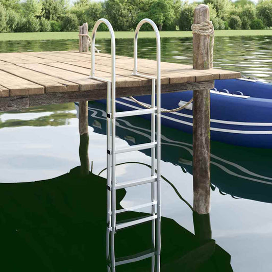 4 lépcsős stég létra Ezüst 45 ×11,5 ×162 cm Alumínium