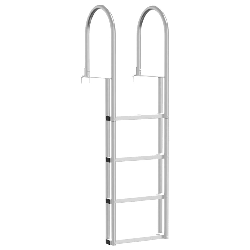 4 lépcsős stég létra Ezüst 45 ×11,5 ×162 cm Alumínium