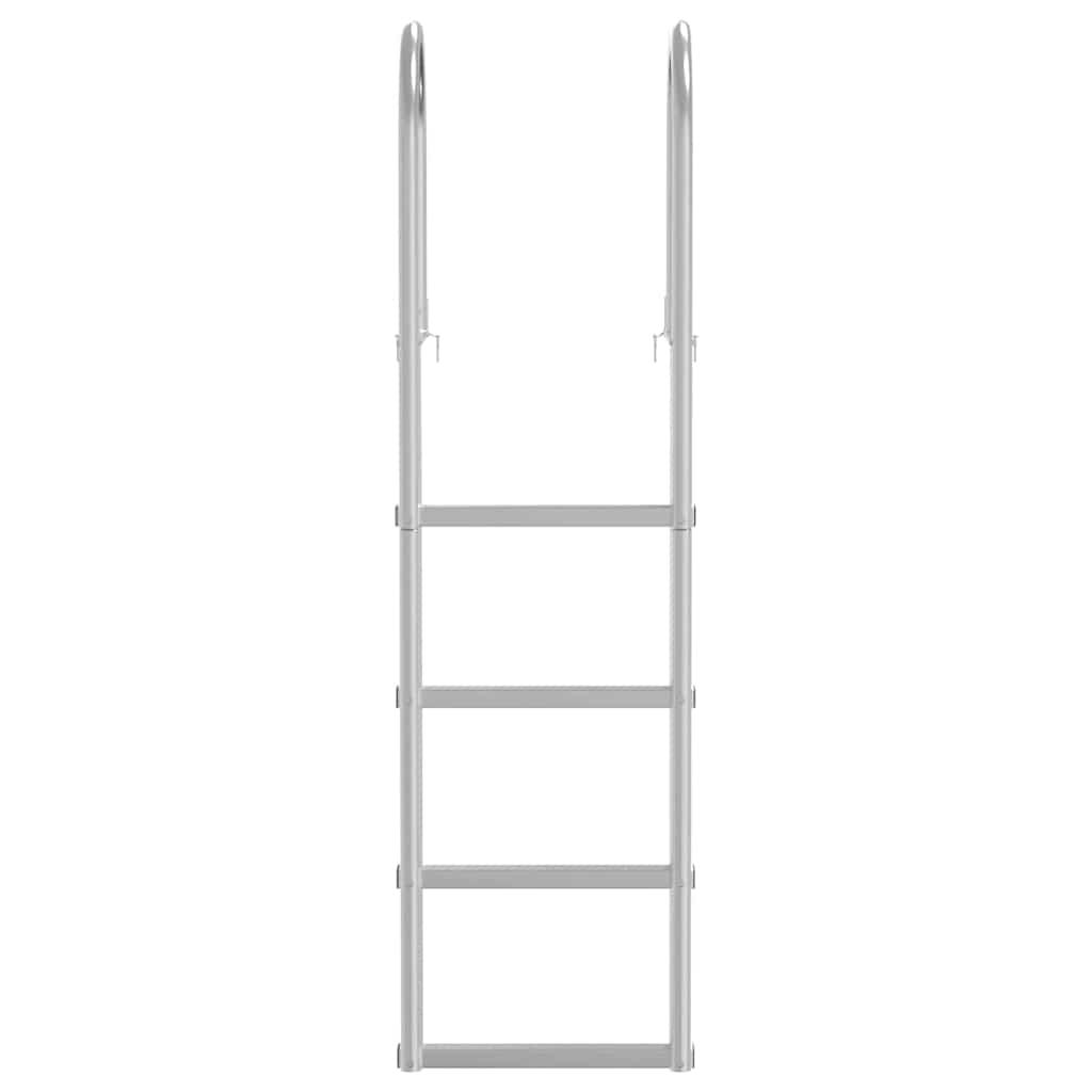 4 lépcsős stég létra Ezüst 45 ×11,5 ×162 cm Alumínium
