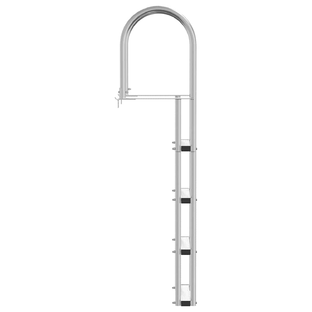 4 lépcsős stég létra Ezüst 45 ×11,5 ×162 cm Alumínium