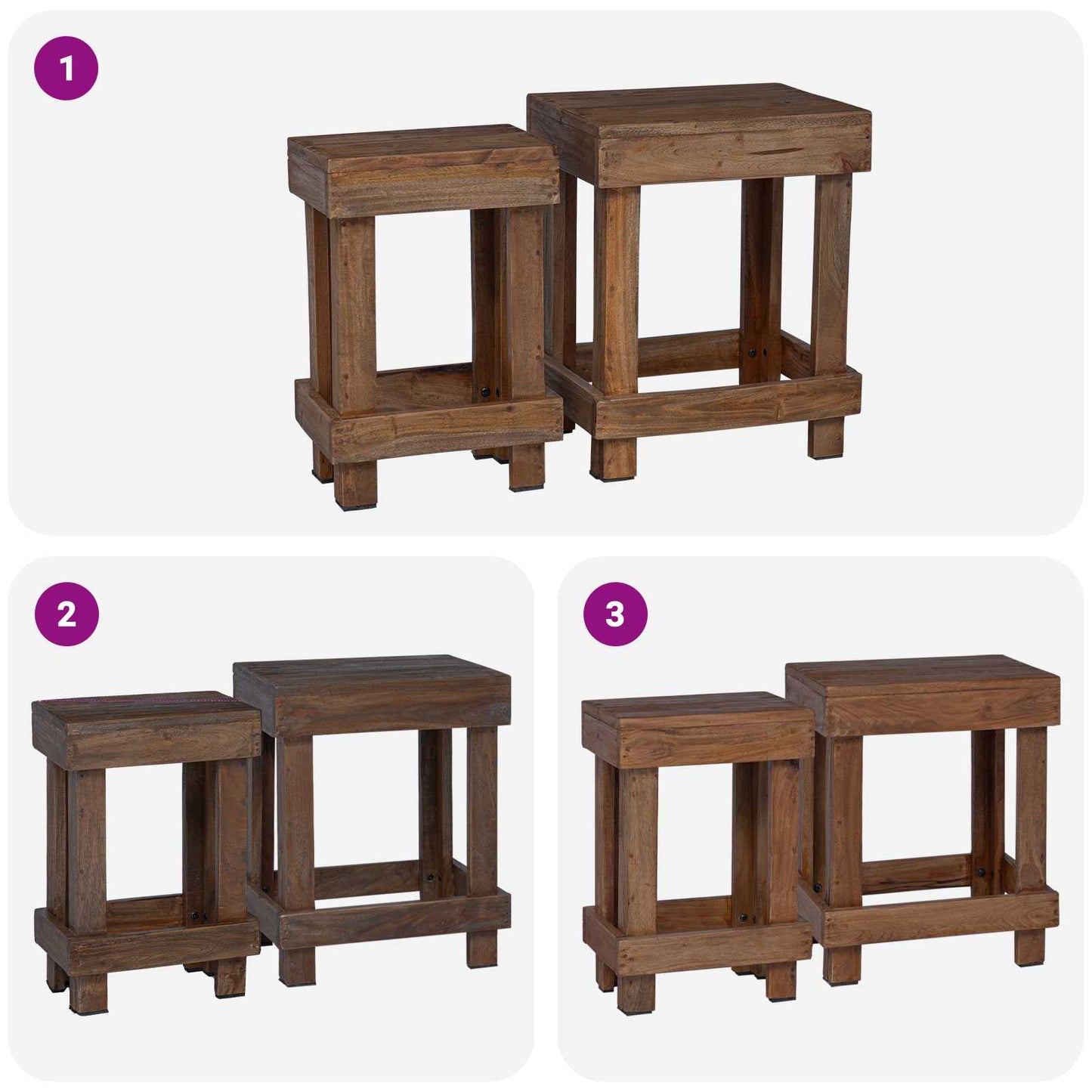 Növényállvány 2 pcs Barna 70 x 11 x 27 cm Mahagóni fa