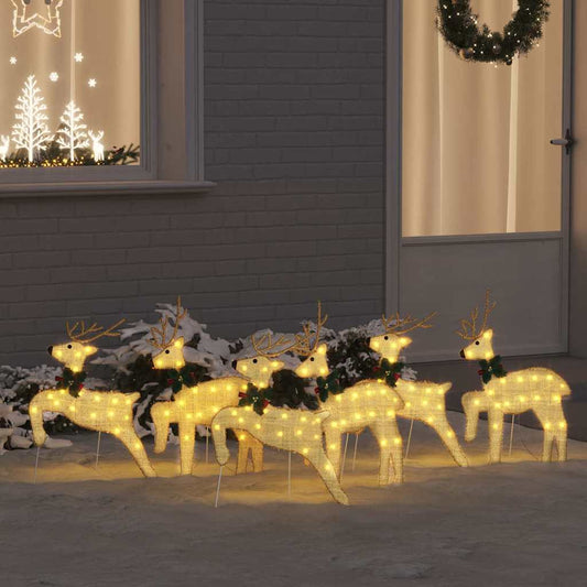 LED Rénszarvasok 6 pcs Arany szövet