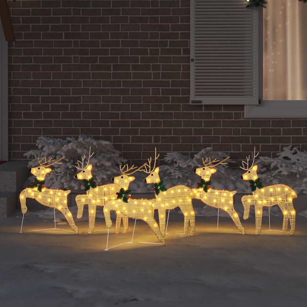 LED Rénszarvasok 6 pcs Arany szövet