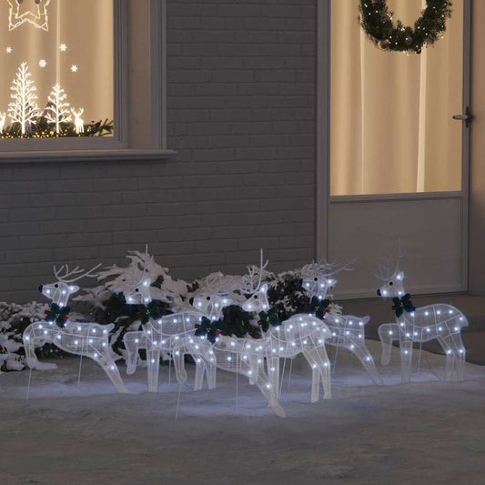 LED Rénszarvasok 6 pcs Fehér szövet