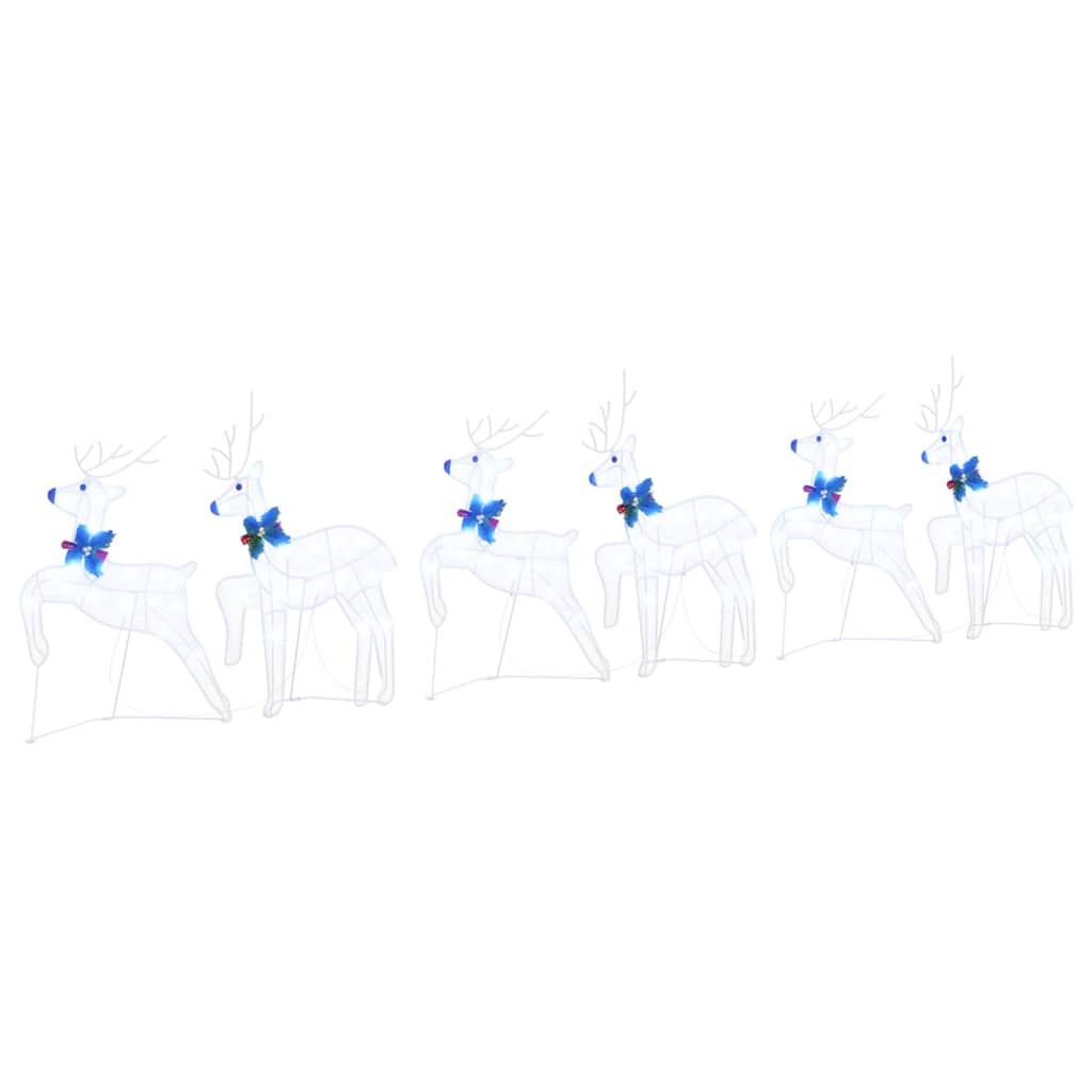 LED Rénszarvasok 6 pcs Fehér szövet