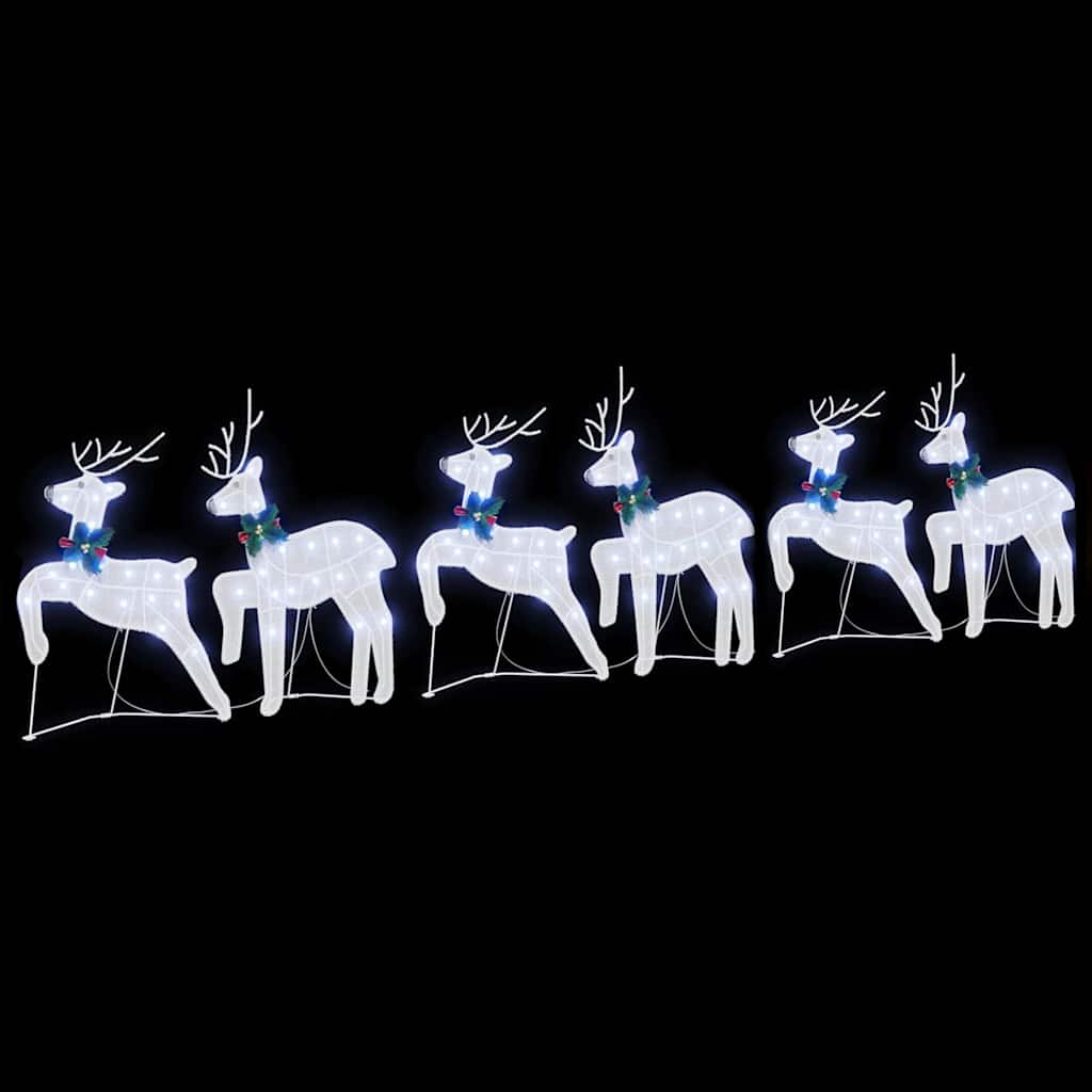 LED Rénszarvasok 6 pcs Fehér szövet
