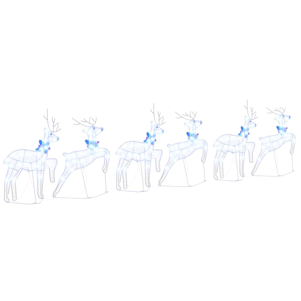 LED Rénszarvasok 6 pcs Fehér szövet