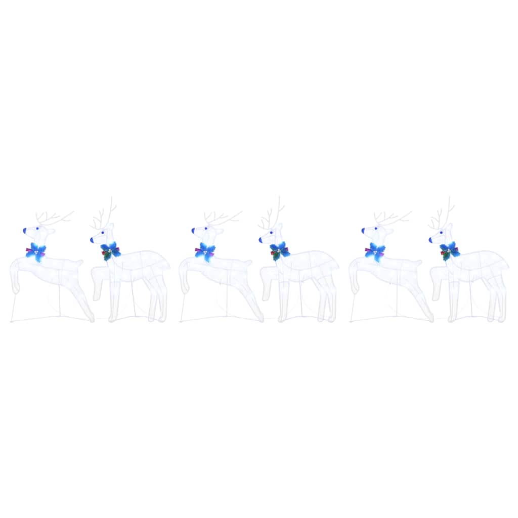 LED Rénszarvasok 6 pcs Fehér szövet