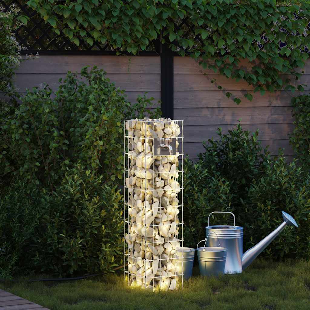 Gabion Csap Ezüst 25 x 25 x 100 cm Rozsdamentes acél