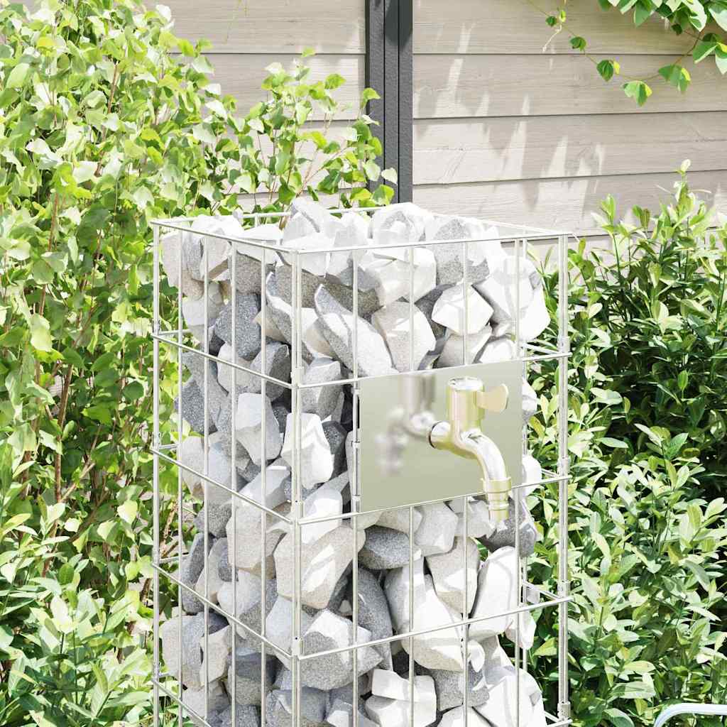 Gabion Csap Ezüst 25 x 25 x 100 cm Rozsdamentes acél