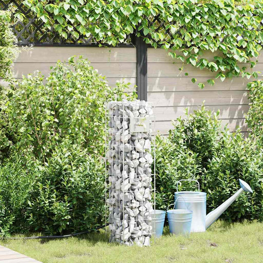 Gabion Csap Ezüst 25 x 25 x 100 cm Rozsdamentes acél