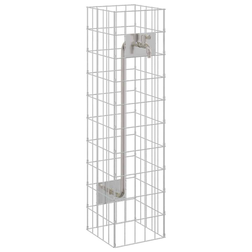 Gabion Csap Ezüst 25 x 25 x 100 cm Rozsdamentes acél