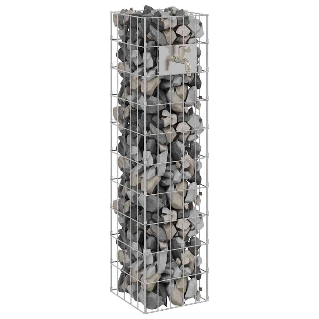 Gabion Csap Ezüst 25 x 25 x 100 cm Rozsdamentes acél