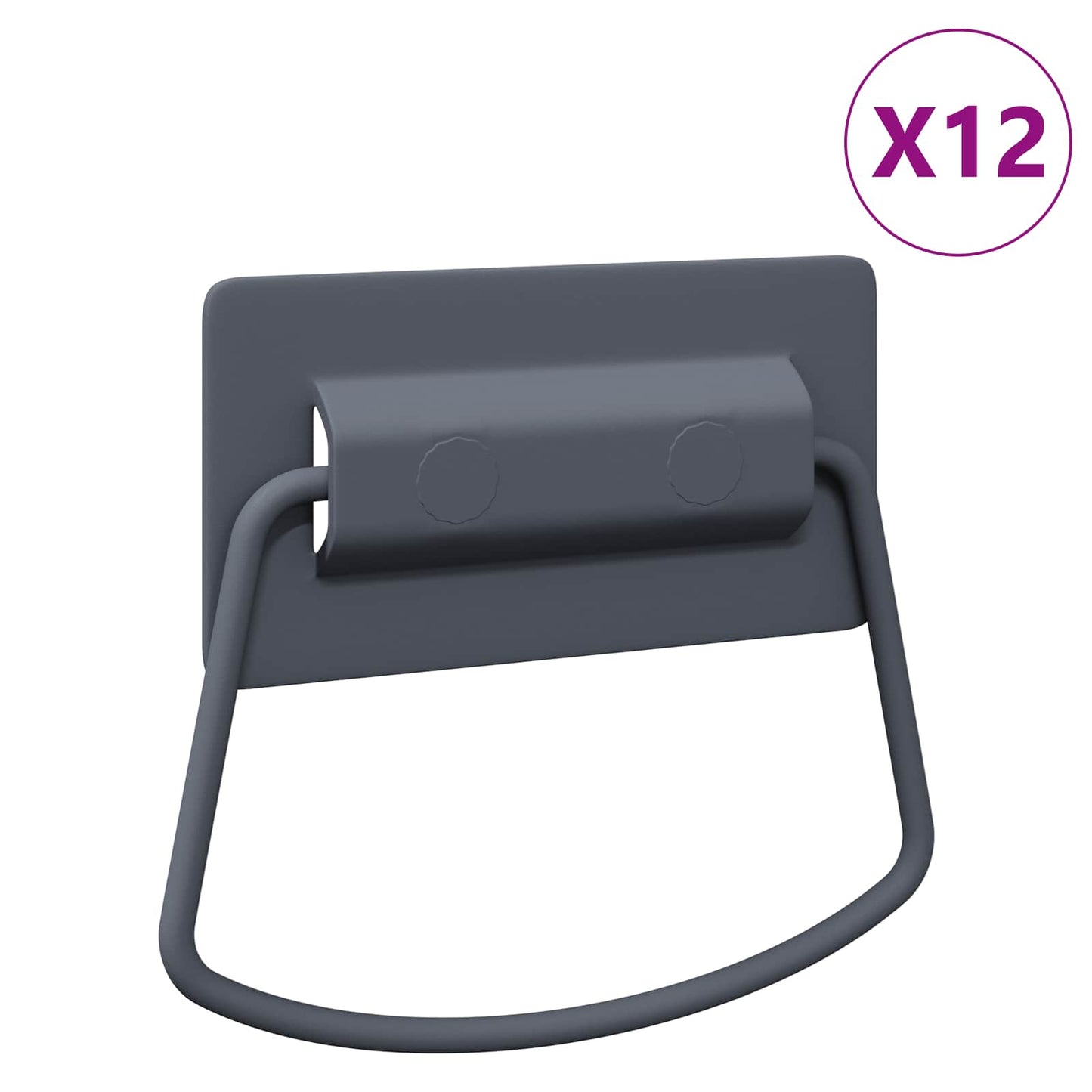 Szekrény Fogantyúk 12 pcs Antracit 85 x 45 mm Fém