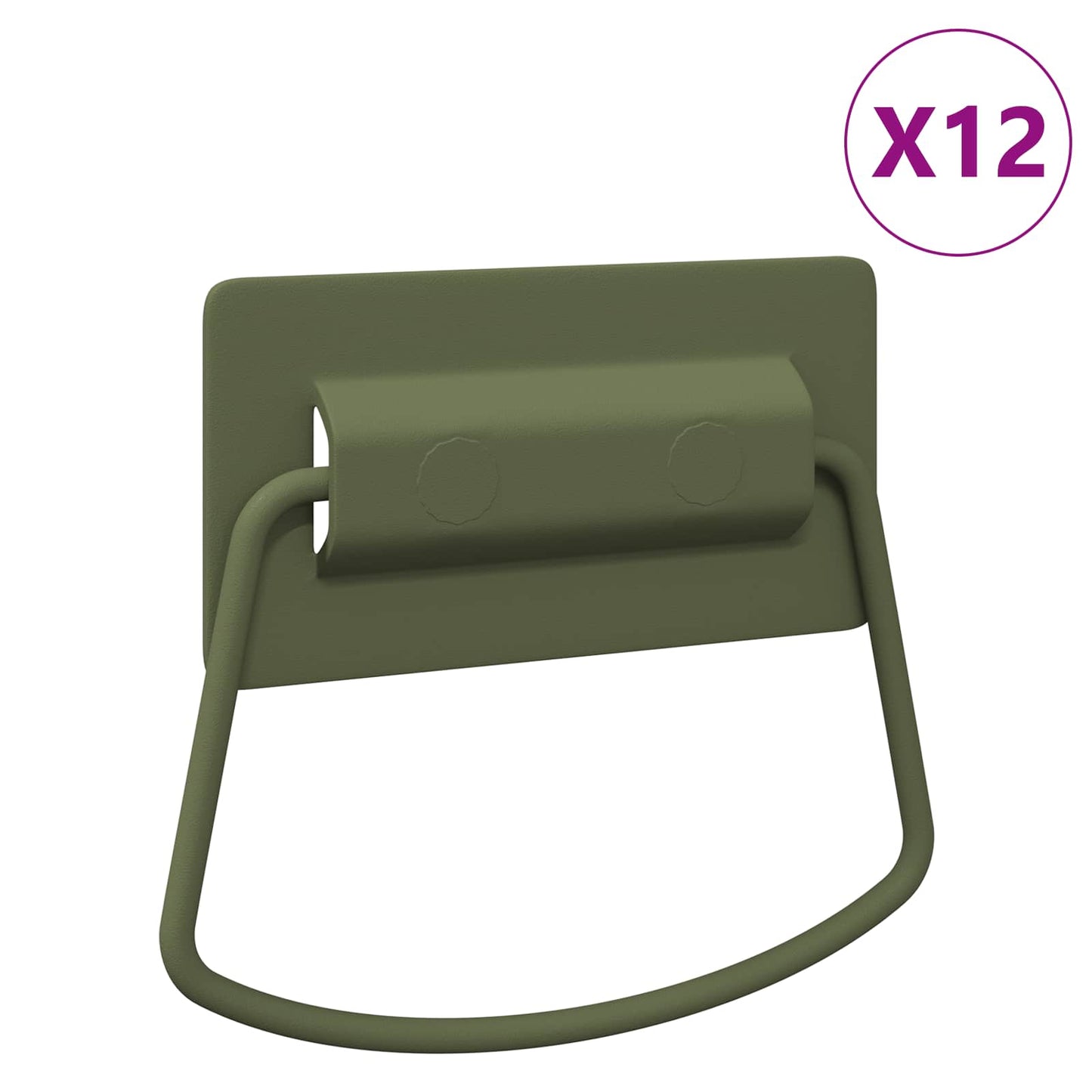 Szekrény Fogantyúk 12 pcs Olajzöld 85 x 45 mm Fém