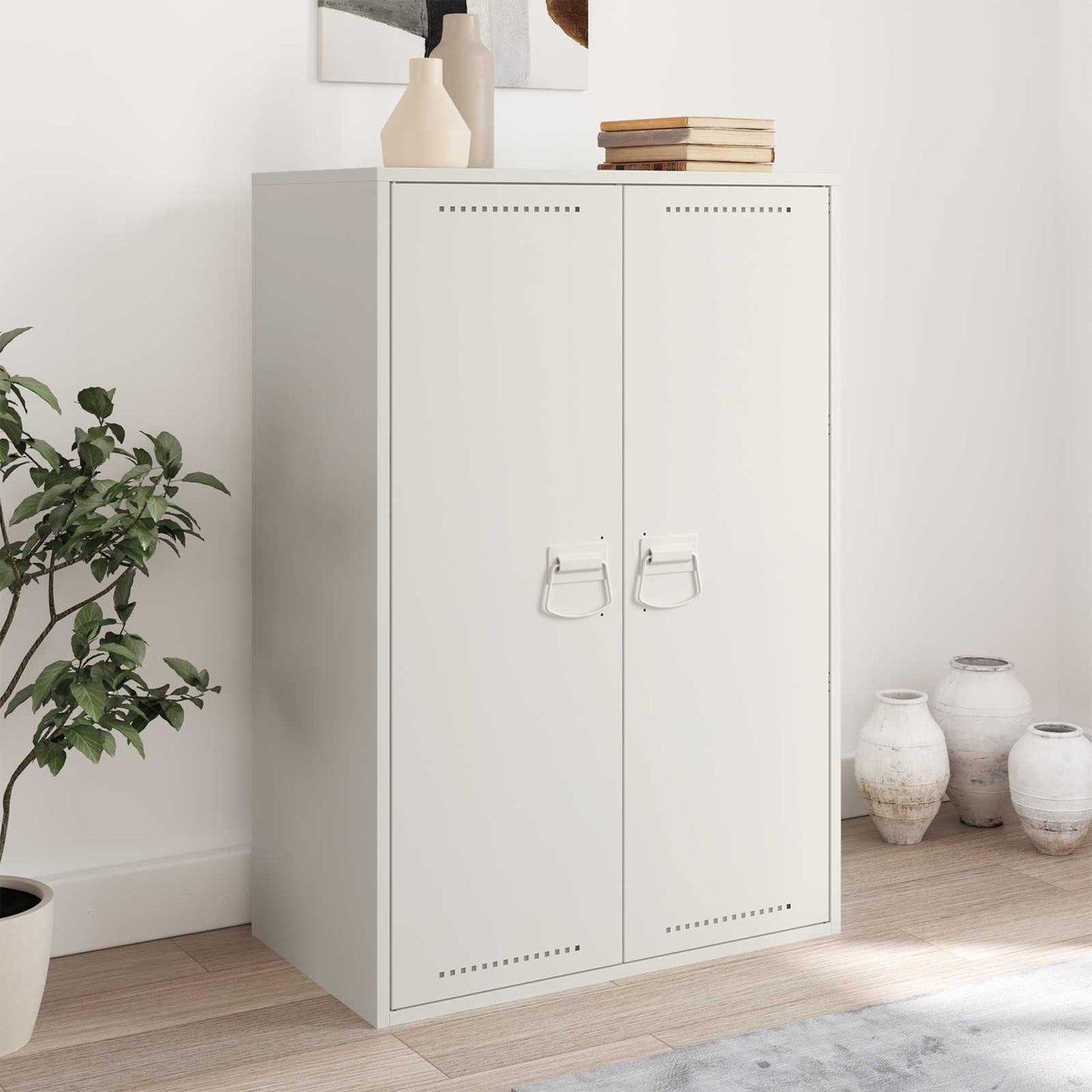Szekrény Fogantyúk 2 pcs Fehér 85 x 45 mm Fém