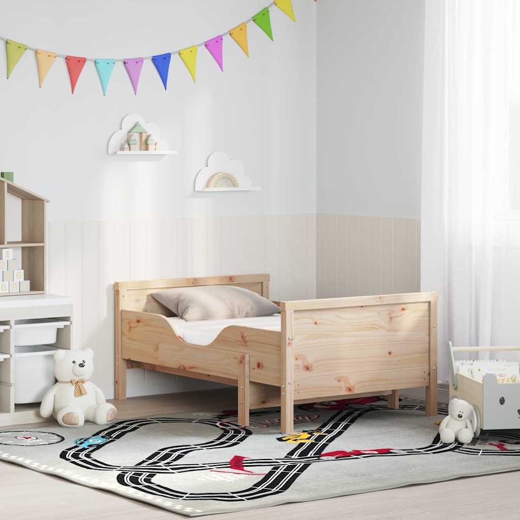 Ágykeret kihúzható matraccal Barna 80 x 200 cm Tömör fenyőfa