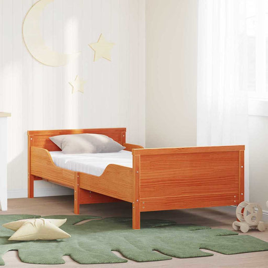 Ágykeret kihúzható matraccal Barna 80 x 200 cm Tömör fenyőfa