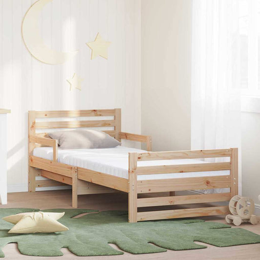 Ágykeret kihúzható matraccal Barna 80 x 200 cm Tömör fenyőfa