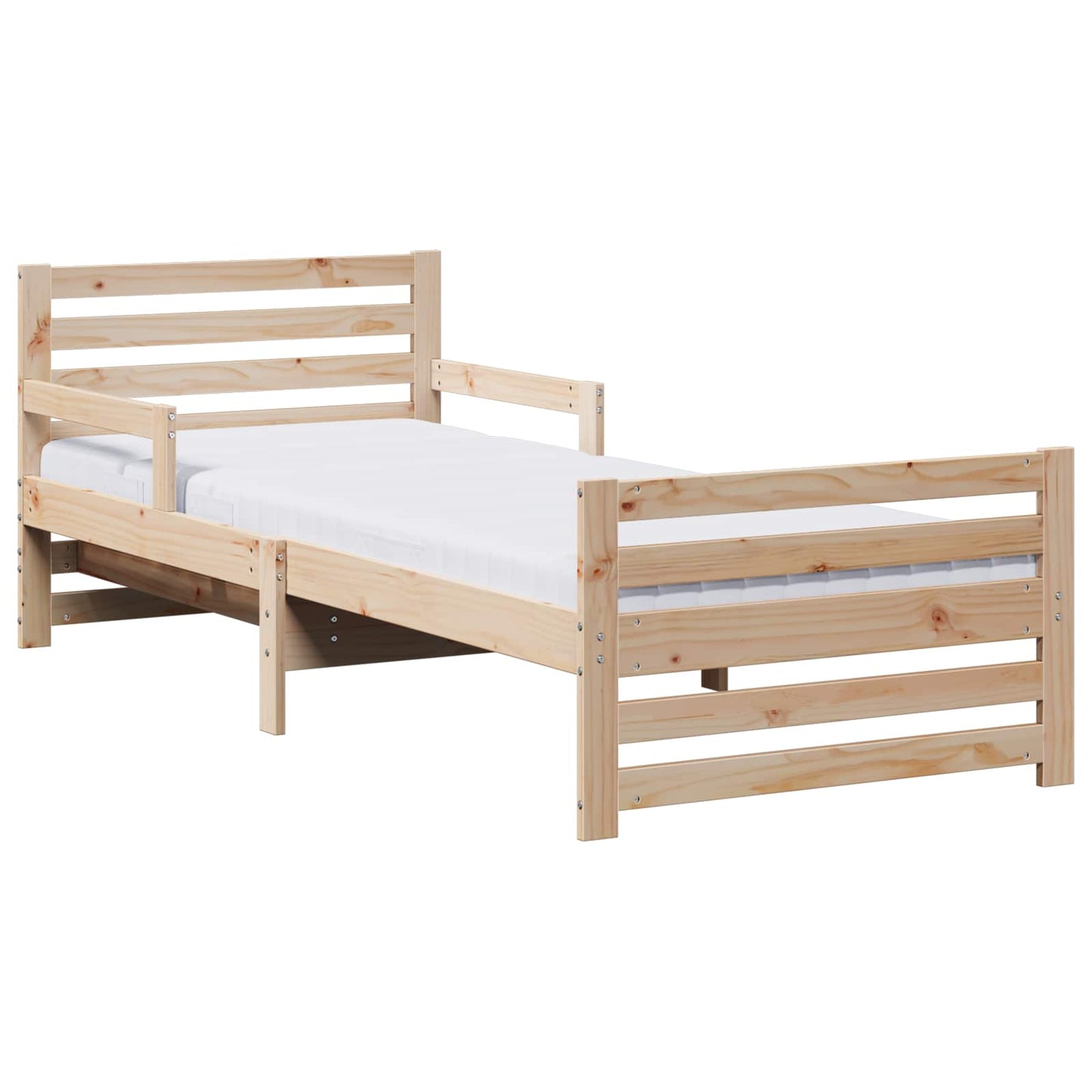 Ágykeret kihúzható matraccal Barna 80 x 200 cm Tömör fenyőfa