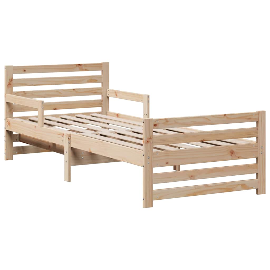 Ágykeret kihúzható matraccal Barna 80 x 200 cm Tömör fenyőfa