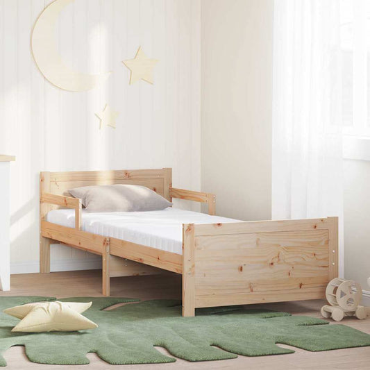 Ágykeret kihúzható matraccal Barna 80 x 200 cm Tömör fenyőfa