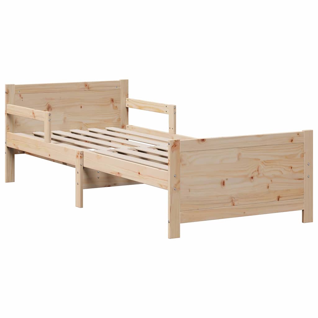Ágykeret kihúzható matraccal Barna 80 x 200 cm Tömör fenyőfa