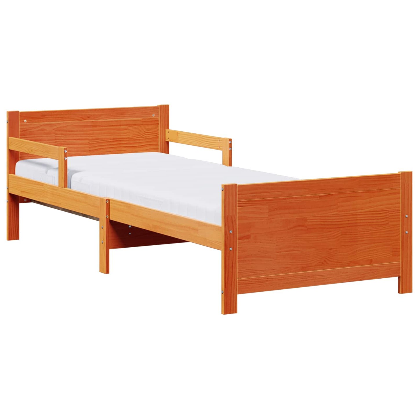 Ágykeret kihúzható matraccal Barna 80 x 200 cm Tömör fenyőfa