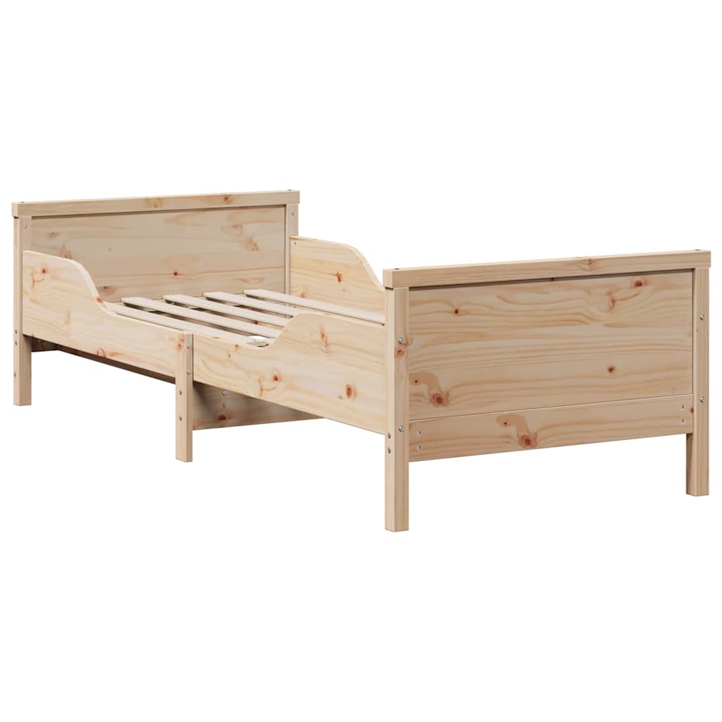 Ágykeret kihúzható matraccal Barna 80 x 200 cm Tömör fenyőfa