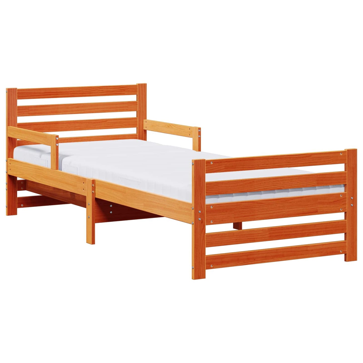 Ágykeret kihúzható matraccal Barna 80 x 200 cm Tömör fenyőfa